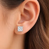 6.00 ct DEW Princess Cut Certified Moissanite Studs in Gold Vermeil For Wife