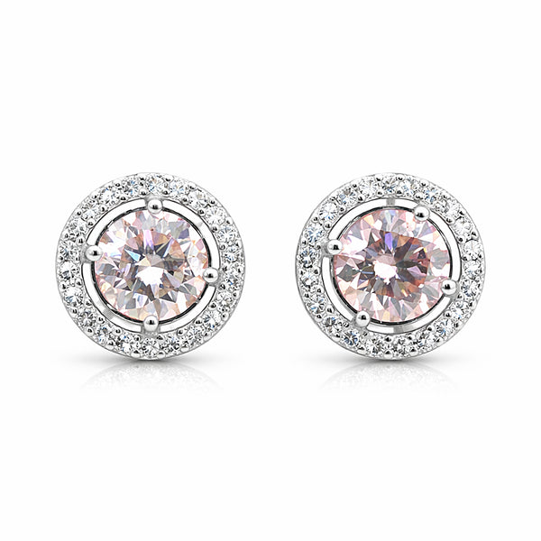 5.00 Ct Pink Moissanite Stud Earrings Gold Vermeil – Anniversary Gift Jewelry