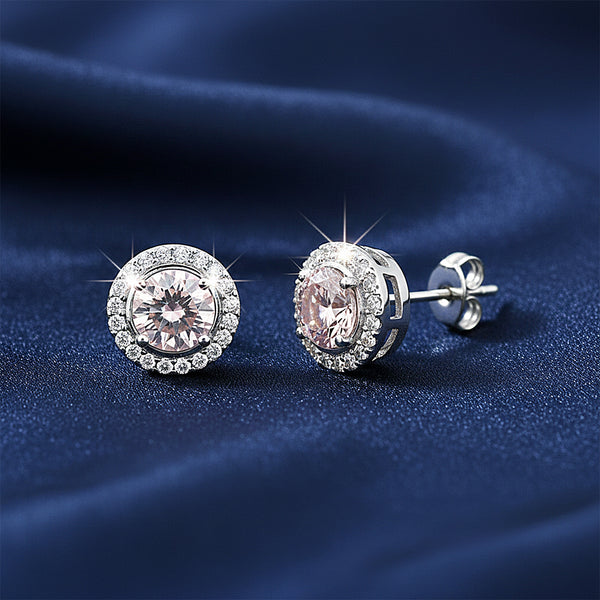 5.00 Ct Pink Moissanite Stud Earrings Gold Vermeil – Anniversary Gift Jewelry