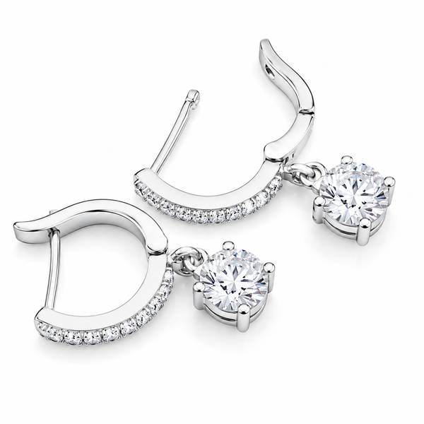 4.00 ct DEW Off-White Moissanite Dangle Earrings Gold Vermeil – Summer Gift Pick