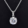 5.34ct DEW White Moissanite Round Pendant Necklace