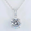 5.34ct DEW White Moissanite Round Pendant Necklace