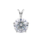 Certified 10 Ct White Moissanite Solitaire Pendant Vermeil 925 Silver Jewelry