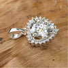 Certified 5.30 Ct White Moissanite Pendant in Gold Vermeil Gift for Women
