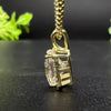 6.50 Ct Princess Cut White Moissanite Solitaire Pendant Gold Vermeil Certified