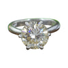 4.18 ct DEW White Moissanite Round Solitaire Ring - 18K Gold Vermeil on 925 Sterling Silver