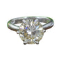 4.18 ct DEW White Moissanite Round Solitaire Ring - 18K Gold Vermeil on 925 Sterling Silver