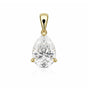4.85 ct DEW Pear Cut White Moissanite Solitaire Pendant Vermeil 925 Silver Jewelry