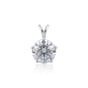 5.00 ct DEW Round Cut Moissanite Solitaire Pendant In Vermeil 925 Silver Certified