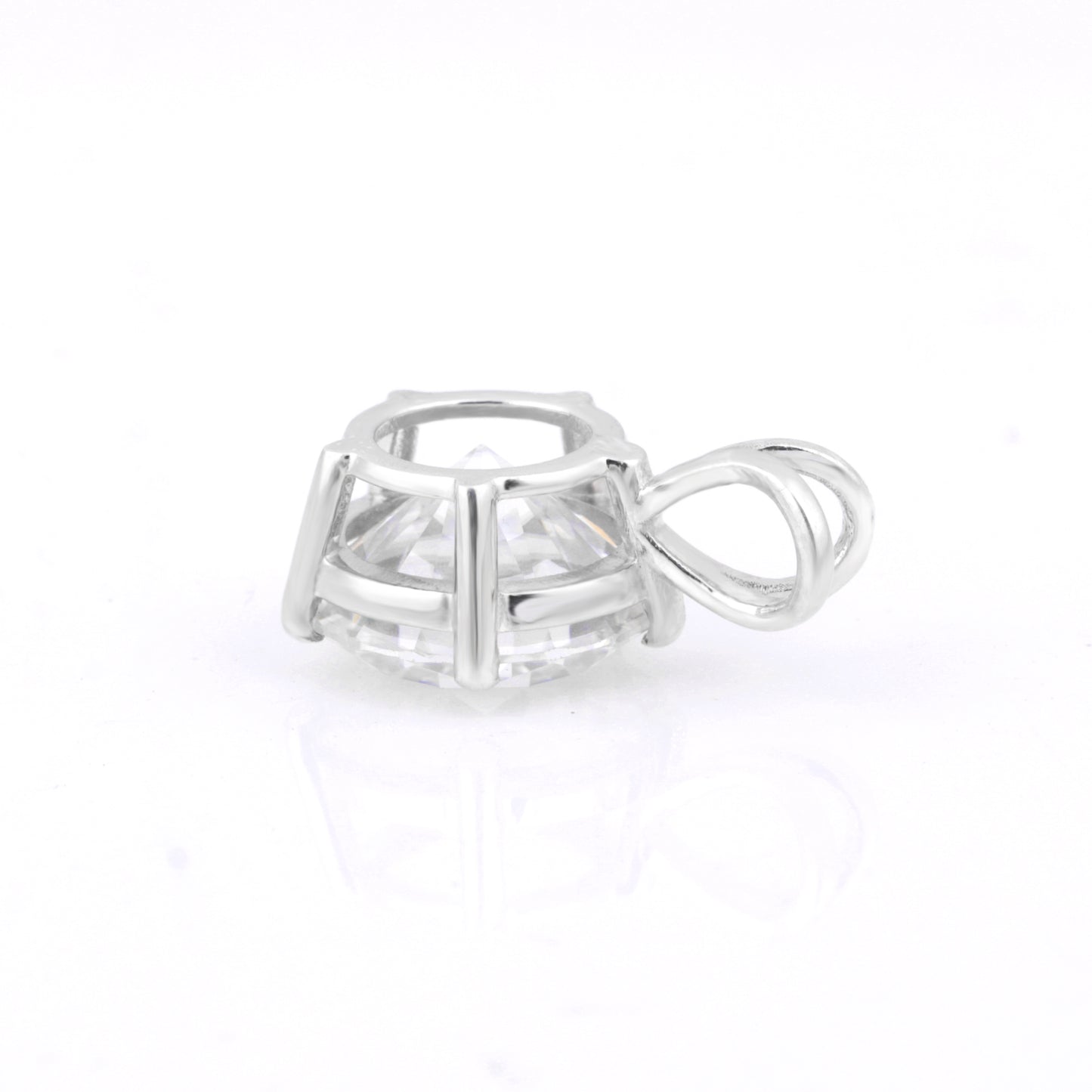 5.00 ct DEW Round Cut White Moissanite Solitaire Pendant in Certified Gift 18K Gold Pla 18K Gold Plated