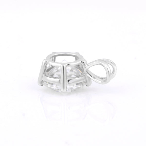 5.00 ct DEW Round Cut White Moissanite Solitaire Pendant in Certified Gift 18K Gold Pla 18K Gold Plated