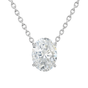 5.10 ct DEW Oval Cut White Moissanite Solitaire Pendant in Gold Vermeil Gift