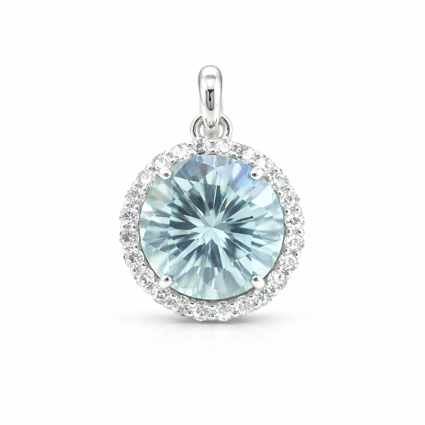 Moissanite 8.20 Ct Certified Blue Moisanite Solitaire Pendant in Gold Vermeil Jewelry Gift