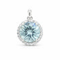 Moissanite 8.20 Ct Certified Blue Moisanite Solitaire Pendant in Gold Vermeil Jewelry Gift
