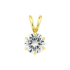 5.75 ct DEW Champagne Moissanite Solitaire Pendant in Gold Vermeil Gift for Women
