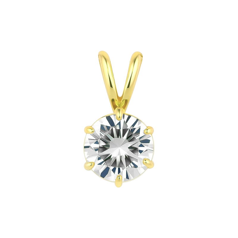5.75 ct DEW Champagne Moissanite Solitaire Pendant in Gold Vermeil Gift for Women