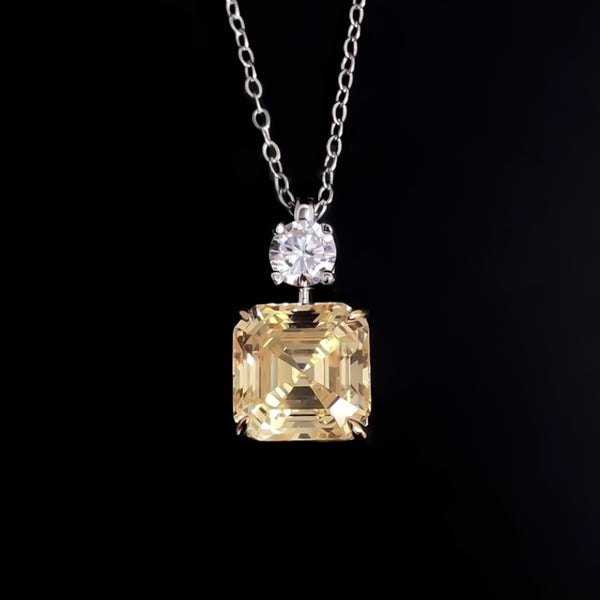5.00 ct DEW Champagne Moissanite Solitaire Pendant Gold Vermeil Cyber Monday Deal