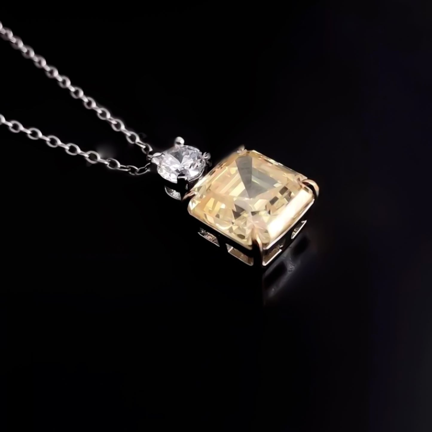 5.00 ct DEW Champagne Moissanite Solitaire Pendant Gold Vermeil Cyber Monday Deal