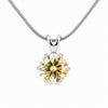 10.25ct DEW Champagne Moissanite Round Pendant Necklace