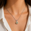 6.20 ct DEW Champagne Moissanite Pendant in Gold Vermeil