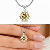 10.25ct DEW Champagne Moissanite Round Pendant Necklace
