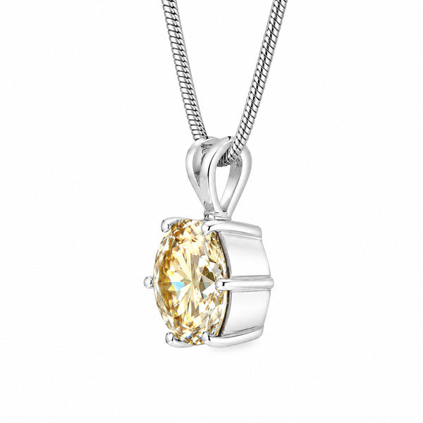 6.20 ct DEW Champagne Moissanite Pendant in Gold Vermeil
