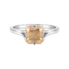 2.50 carat asscher-cut champagne lab-grown diamond ring in 18k gold vermeil