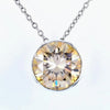 7.10 Ct Champagne Moissanite Pendant Gold Vermeil Certified Christmas Jewelry