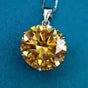 9.80 Ct Champagne Moissanite Pendant Gold Vermeil Cyber Monday Gift for Wife