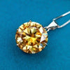 9.80 Ct Champagne Moissanite Pendant Gold Vermeil Cyber Monday Gift for Wife