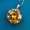 9.80 Ct Champagne Moissanite Pendant Gold Vermeil Cyber Monday Gift for Wife