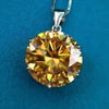 9.80 Ct Champagne Moissanite Pendant Gold Vermeil Cyber Monday Gift for Wife