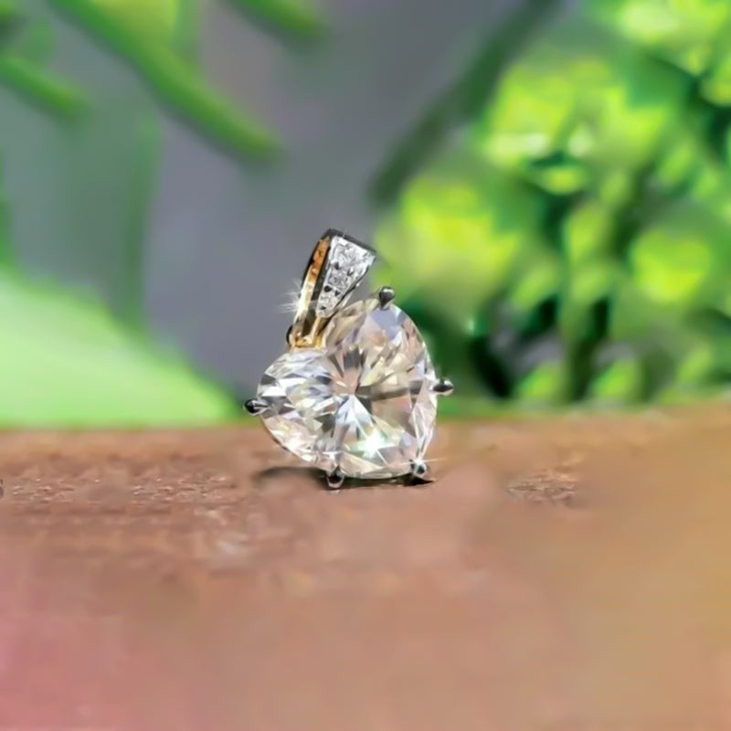 6.00 Ct White Heart Cut Moissanite Pendant Gold Vermeil Gift for Her Christmas