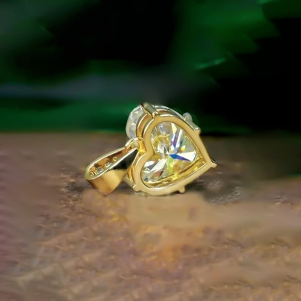 6.00 Ct White Heart Cut Moissanite Pendant Gold Vermeil Gift for Her Christmas