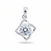 3.70 ct DEW Certified White Moissanite Pendant 18K Gold Plated
