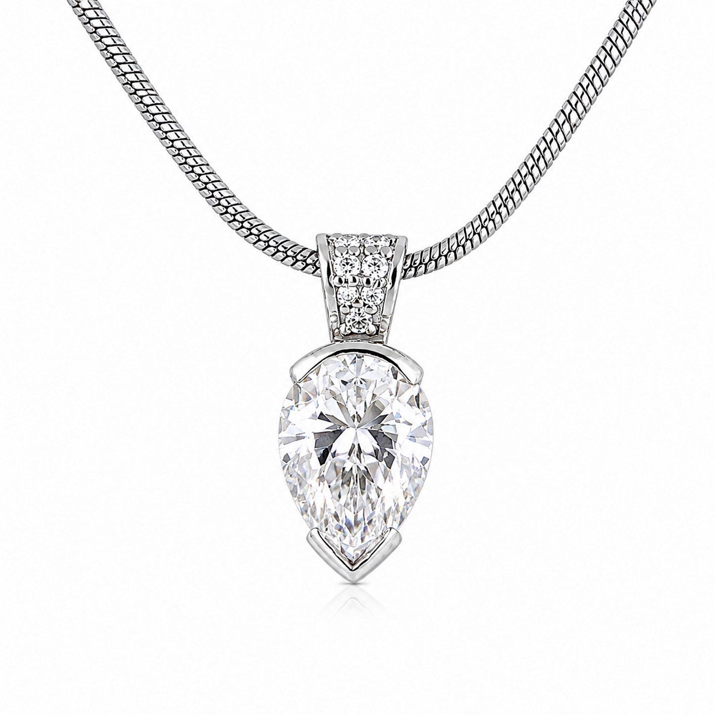 3.65 ct DEW White Moissanite Pendant Certified Gift for Her Christmas 18K Gold Plated V 18K Gold Plated