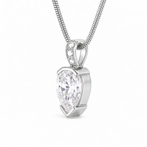 3.65 ct DEW White Moissanite Pendant Certified Gift for Her Christmas 18K Gold Plated V 18K Gold Plated