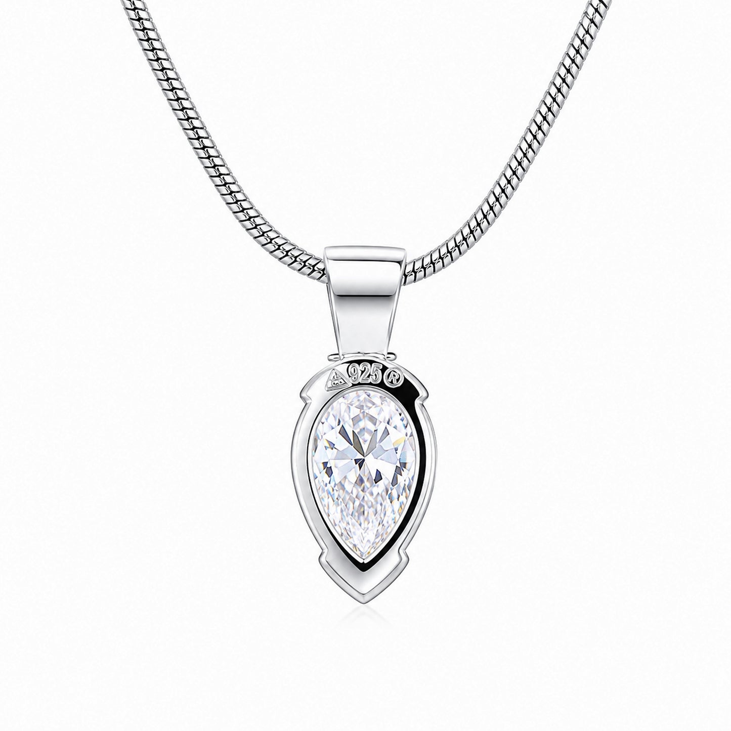 3.65 ct DEW White Moissanite Pendant Certified Gift for Her Christmas 18K Gold Plated V 18K Gold Plated