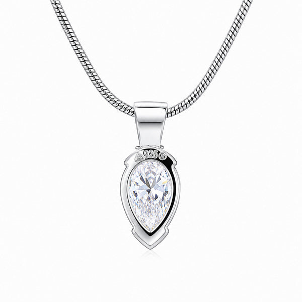 3.65 ct DEW White Moissanite Pendant Certified Gift for Her Christmas 18K Gold Plated V 18K Gold Plated