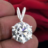 6.15 Ct Certified Moissanite Solitaire Pendant in Gold Vermeil Christmas Gift