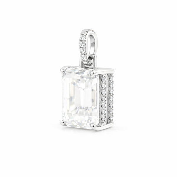 7.30 Ct Certified Moissanite Pendant in Gold Vermeil for Thanksgiving Gift