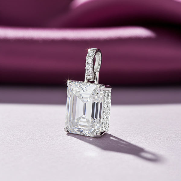 7.30 Ct Certified Moissanite Pendant in Gold Vermeil for Thanksgiving Gift