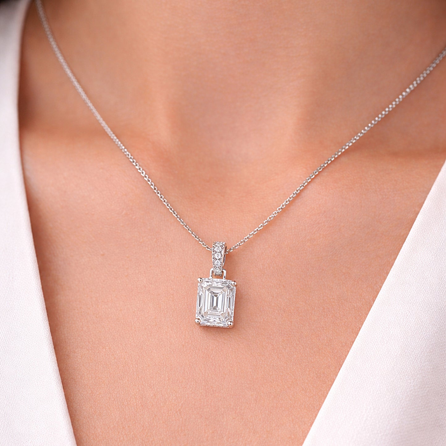 7.30 Ct Certified Moissanite Pendant in Gold Vermeil for Thanksgiving Gift