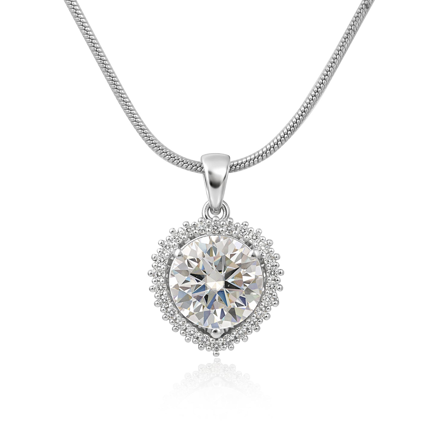 5.30 Ct Certified Moissanite Pendant in Gold Vermeil Ideal Gift for Christmas