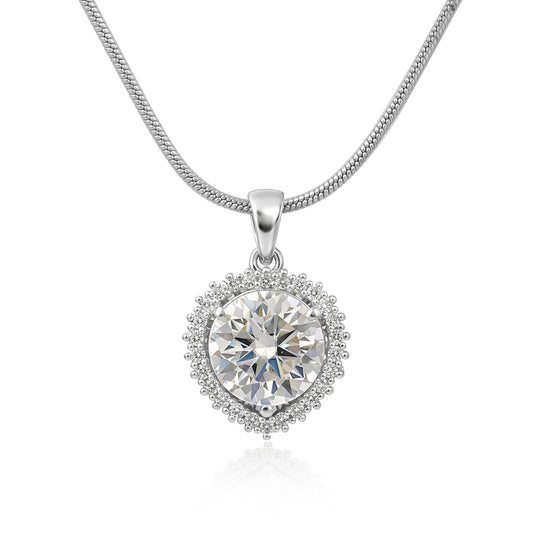 5.30 ct DEW Certified Moissanite Pendant in Gold Vermeil Ideal Gift
