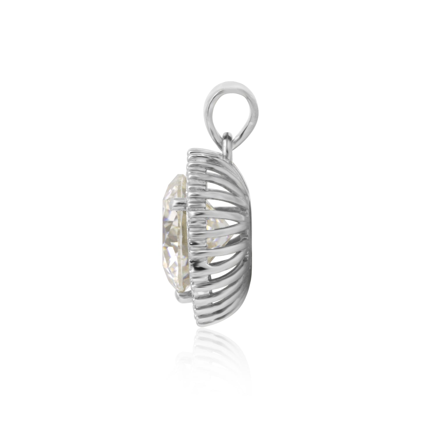 5.30 Ct Certified Moissanite Pendant in Gold Vermeil Ideal Gift for Christmas