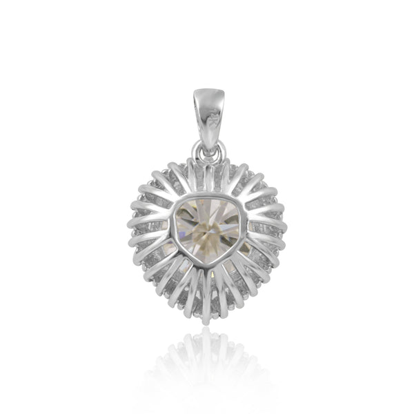 5.30 Ct Certified Moissanite Pendant in Gold Vermeil Ideal Gift for Christmas