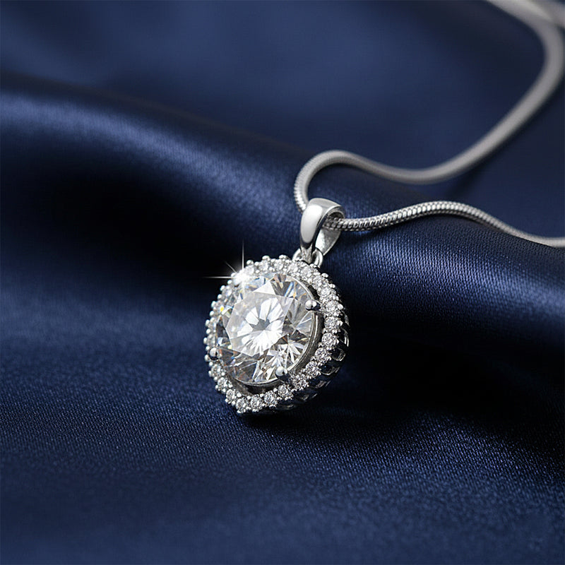 5.30 Ct Certified Moissanite Pendant in Gold Vermeil Ideal Gift for Christmas