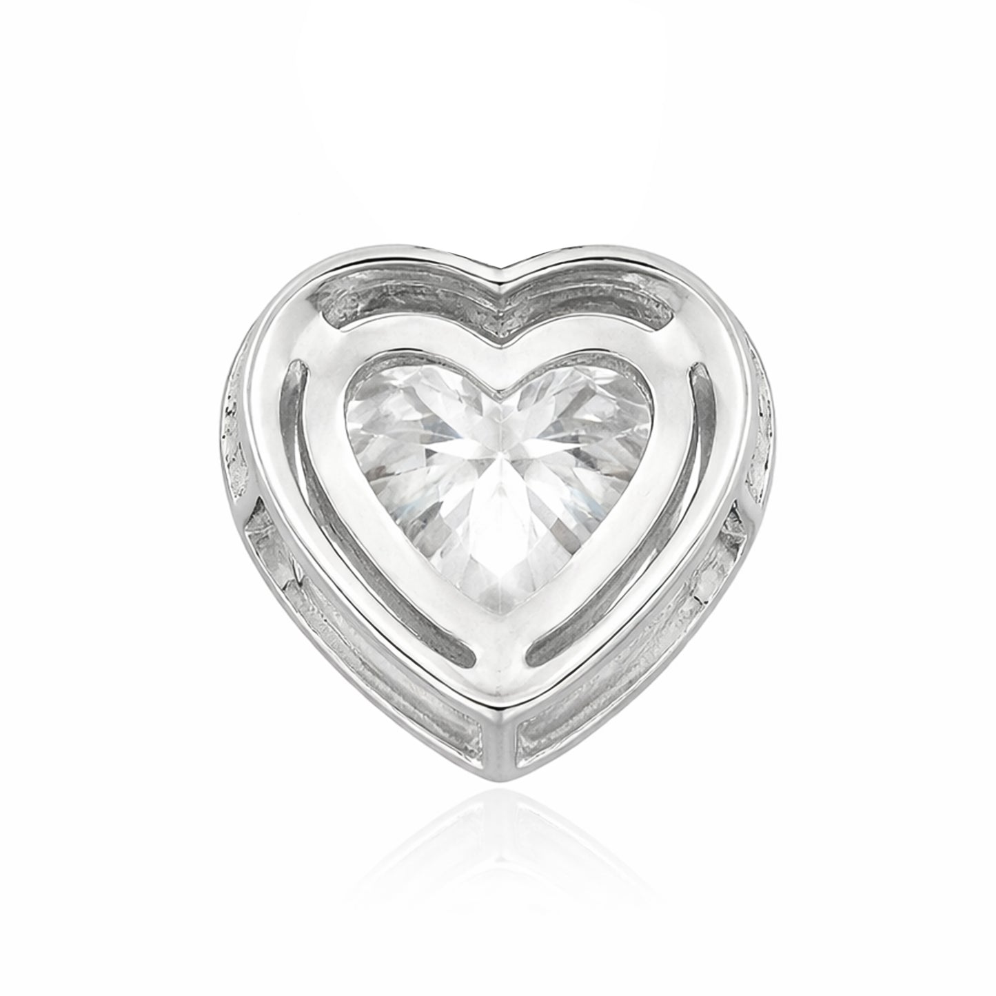 3.15 Ct Heart Cut Certified Moissanite Pendant In Vermeil 925 Silver for Christmas Gift