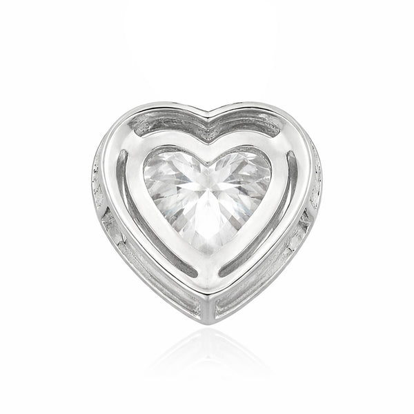 3.15 Ct Heart Cut Certified Moissanite Pendant In Vermeil 925 Silver for Christmas Gift